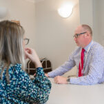 A patient consulting their doctor