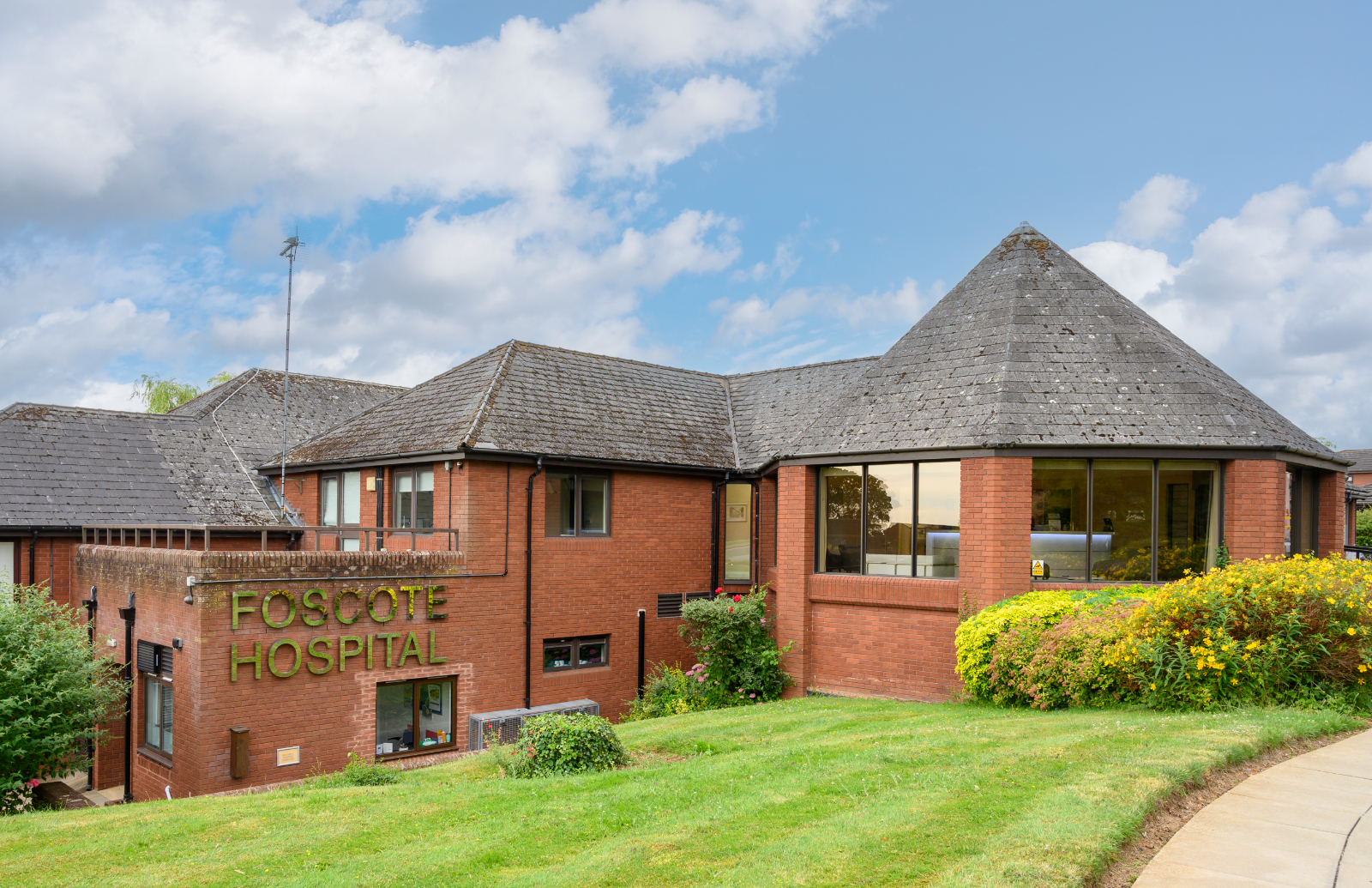 The outside of buildings at The New Foscote Hospital